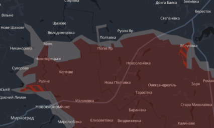 На Покровському та Костянтинівському напрямах зафіксовано просування військ РФ - дані DeepState